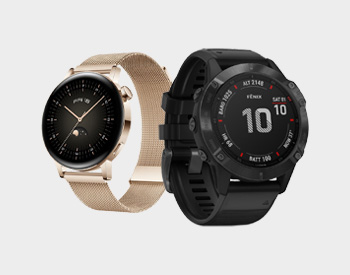 Huawei and Garmin smart watches
