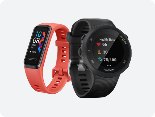 Huawei and Garmin smart watches