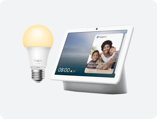 Google Nest Hub and Tapo Smart Bulb