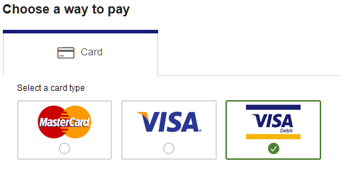 Choose a way to pay